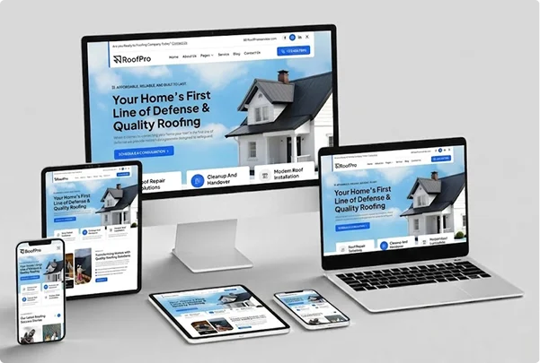 Home Roofing Services Website Layout Design